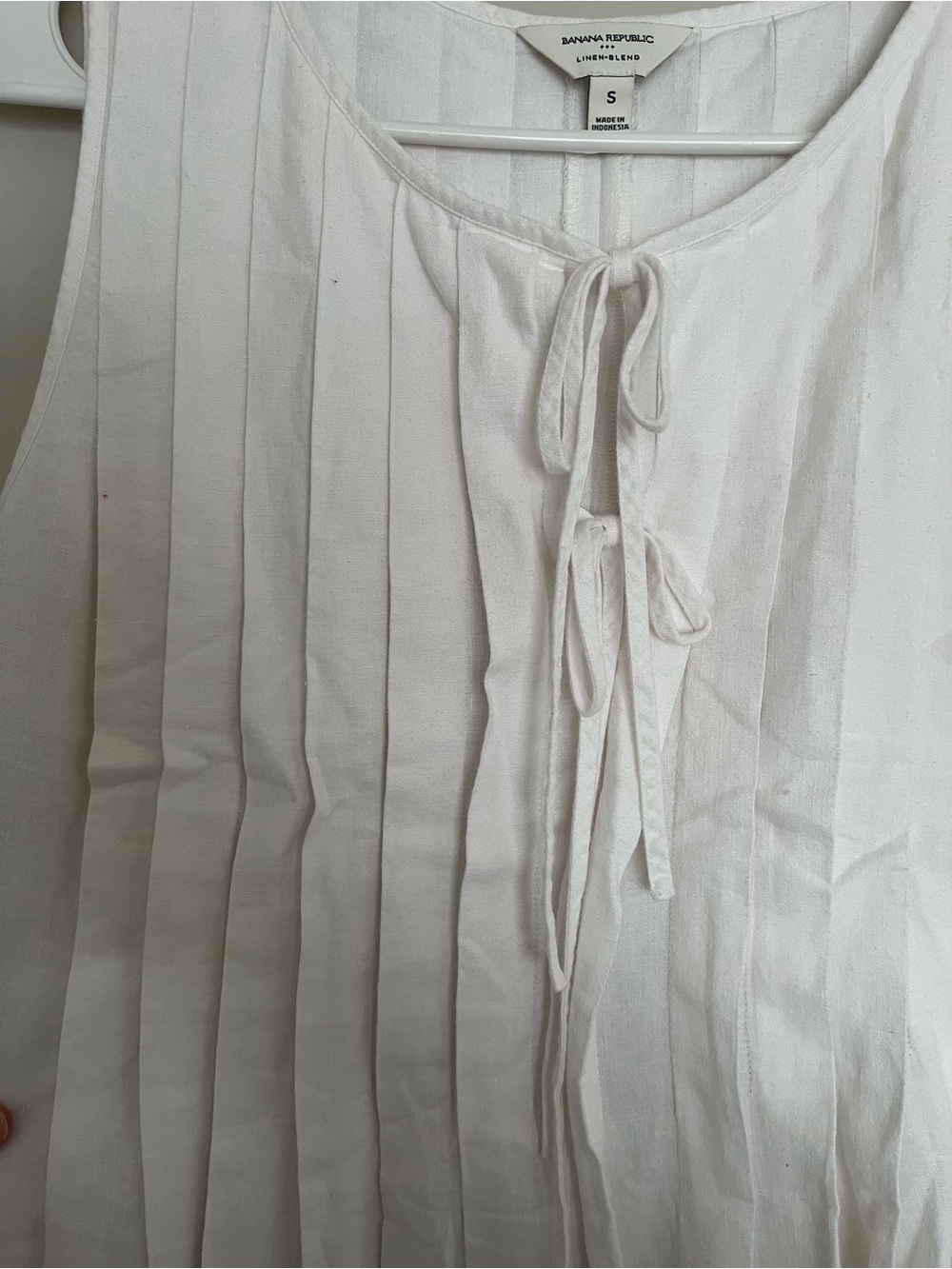 LINEN-BLEND TWO-TIE SWING TOP - Picture 3 of 4